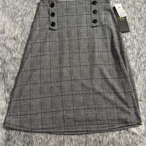 Espresso Gray A-Line Knee-Length Skirt for Casual Wear